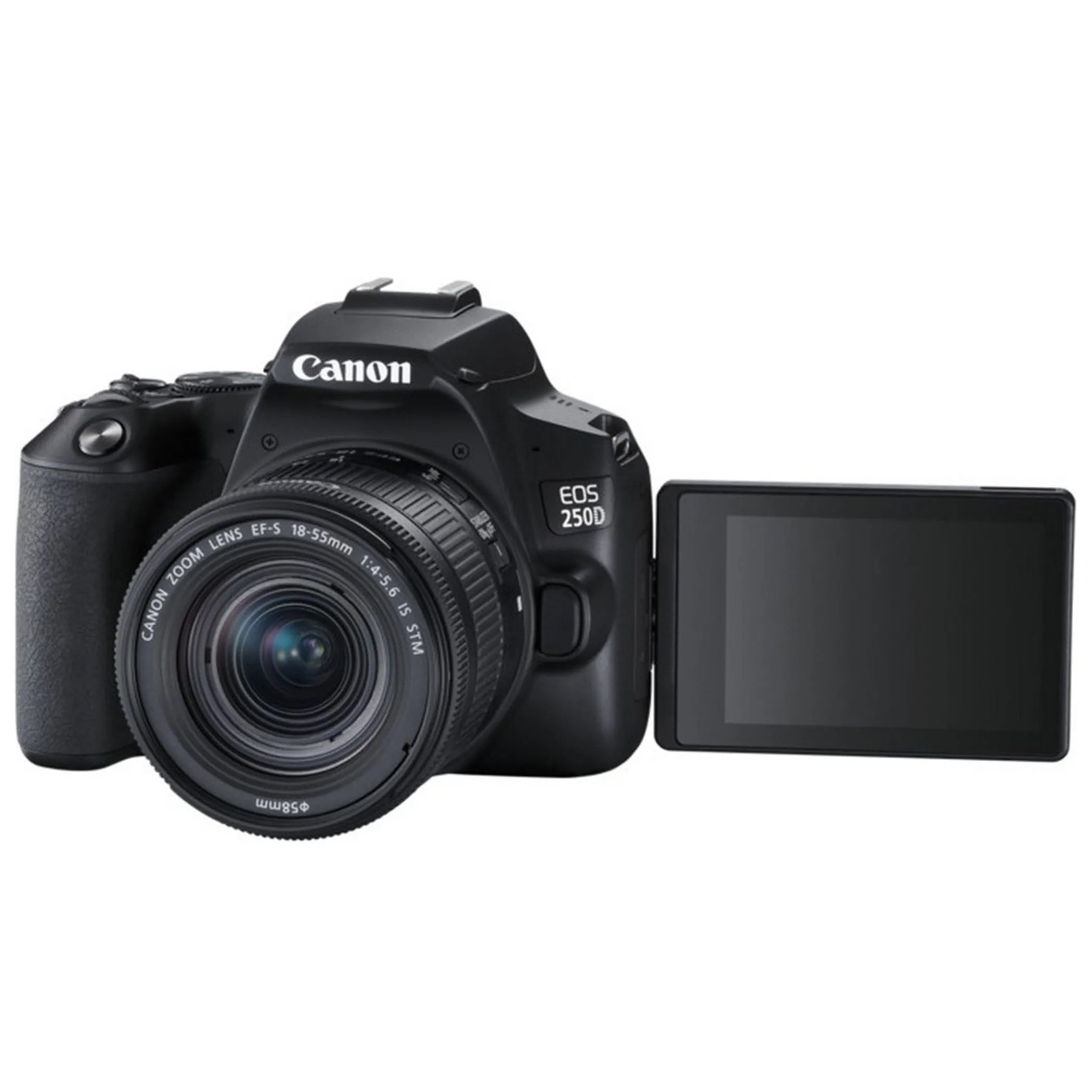 Canon EOS 250D + Canon EF-S 18-55mm f/4-5.6 IS STM Lens - Black Canon EOS 250D + Canon EF-S 18-55mm f/4-5.6 IS STM Lens - Black